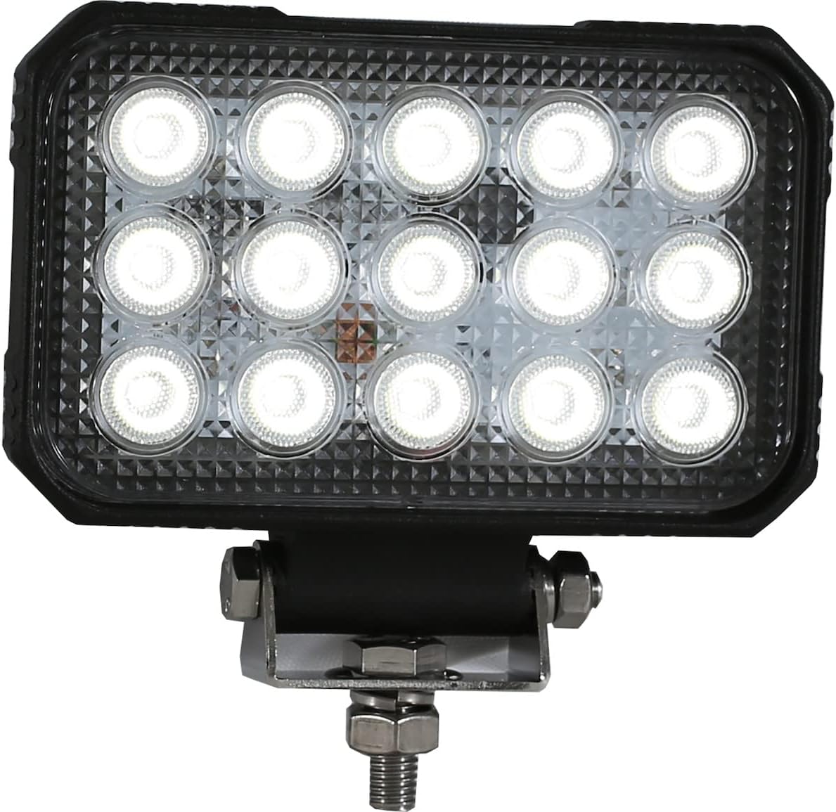 Buyers Products 1492190 Ultra Bright 6" Rectangular Clear LED Flood Light, 15 LEDs, 4,050 Lumens, Blunt Cut Connection w/Stud Mount, LED Lights for Trucks, Trailers, ATVs, Salt Spreaders & More