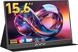 AYY Monitor Portátil 15,6 Polegadas 1080P Fhd, Monitor De Computador Usb-C Hdmi, Monitor De Jogos Hdr Ips Com Capa Inteligente Premium E Protetor De Tela, Alto-Falantes Duplos, Para Laptop, Pc, Mac,