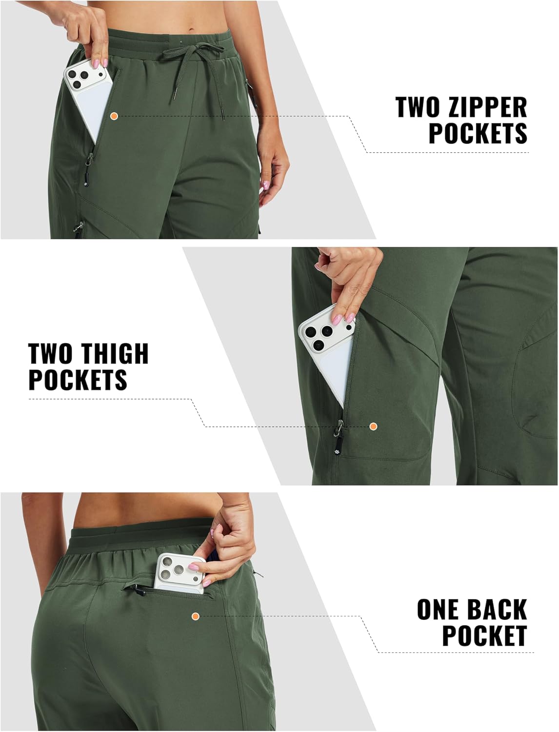  Women's Hiking Cargo Pants Lightweight Quick Dry Joggers Sweatpants Casual Work Travel Outdoor Pant with Pockets thumbnail