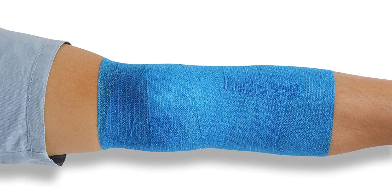 Venda Cohesiva 5xAzul y 5xVerde 10 rollos x 5 cm x 4,5 m autoadhesivo flexible vendaje, calidad profesional, primeros auxilios, lesiones de los deportes, rodillos embalados individualmente- Pack de 10