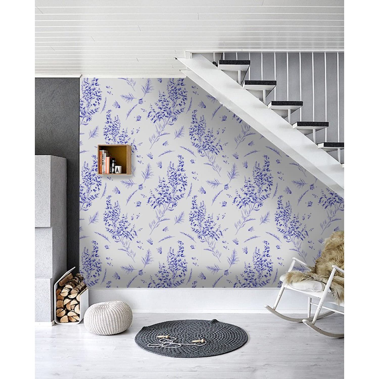Papier peint latex lavable 250x104cm avec photo de fleurs murales pour cuisine
