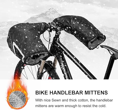 Miniatura 2 de ROCKBROS Manoplas de manillar de bicicleta Invierno clima frío extremo montaña viajero MTB Fat Bike Bar Covers Ciclista Pogies Mitten