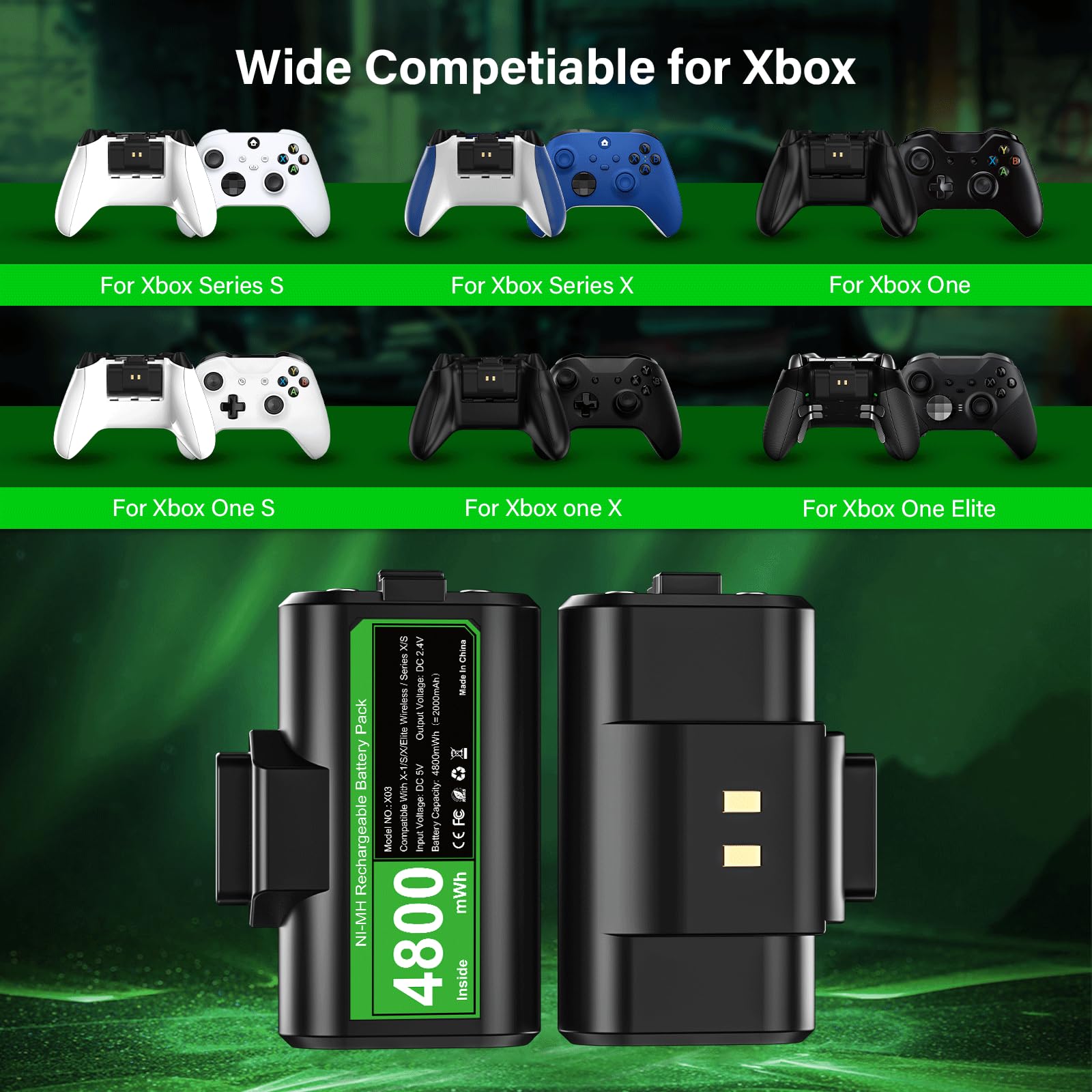 Amazon.co.jp: Xbox用充電式コントローラーバッテリーパック