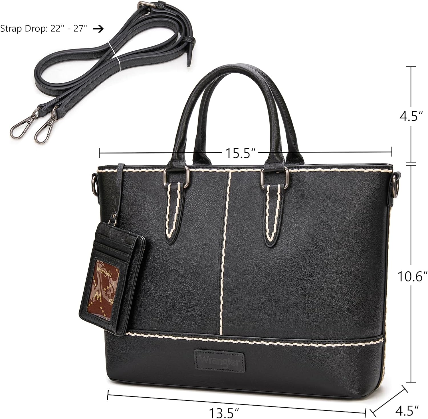 Montana West Wrangler Tote Bag for Women Top-handle Handbags Crossbody Bag with Removable Card Holder - Image 6