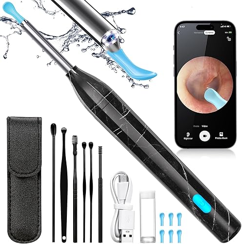 Herramienta de eliminación de cera de oídos, limpiador de oídos con cámara HD 1920, kit de cámara visual inalámbrica con 6 luces LED, limpieza de
