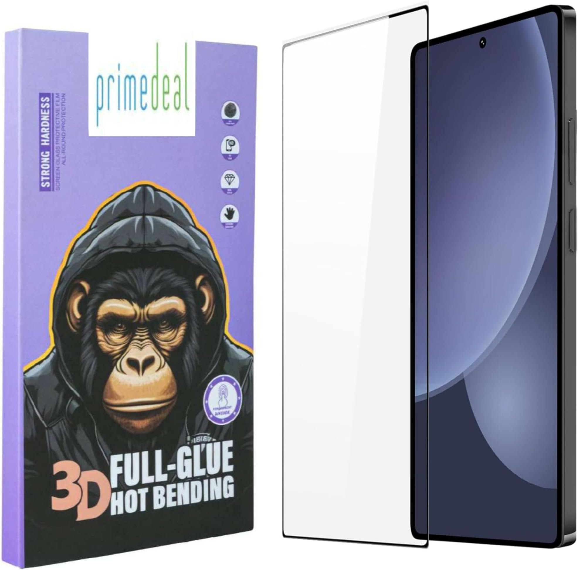 Military-Grade Gorilla Tempered Glass For Samsung Galaxy S25 Ultra (Black) Edge To Edge Coverage With Easy Installation Kit (Samsung S25 Ultra)