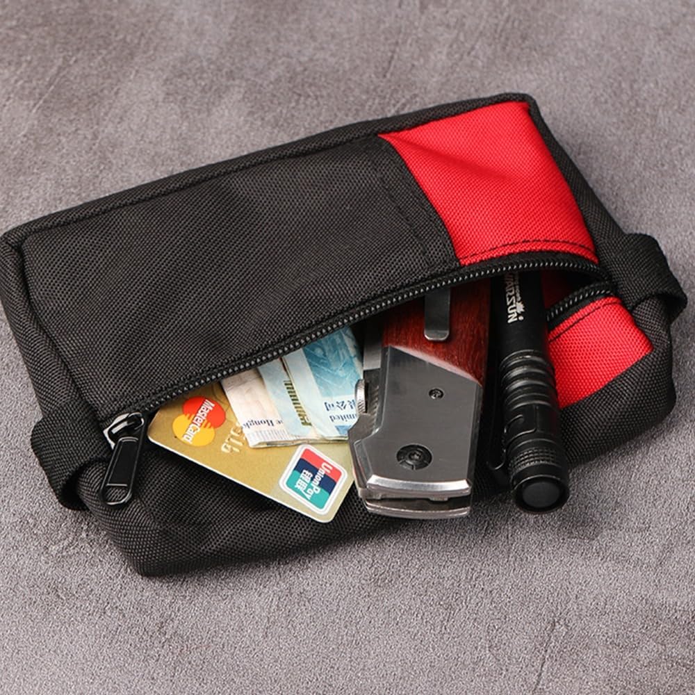 Double-Layer Tool Bags, Compact Multifunctional Portable Organizer Pouch, for Everyday Carry, Outdoor Travel Essentials(Black)