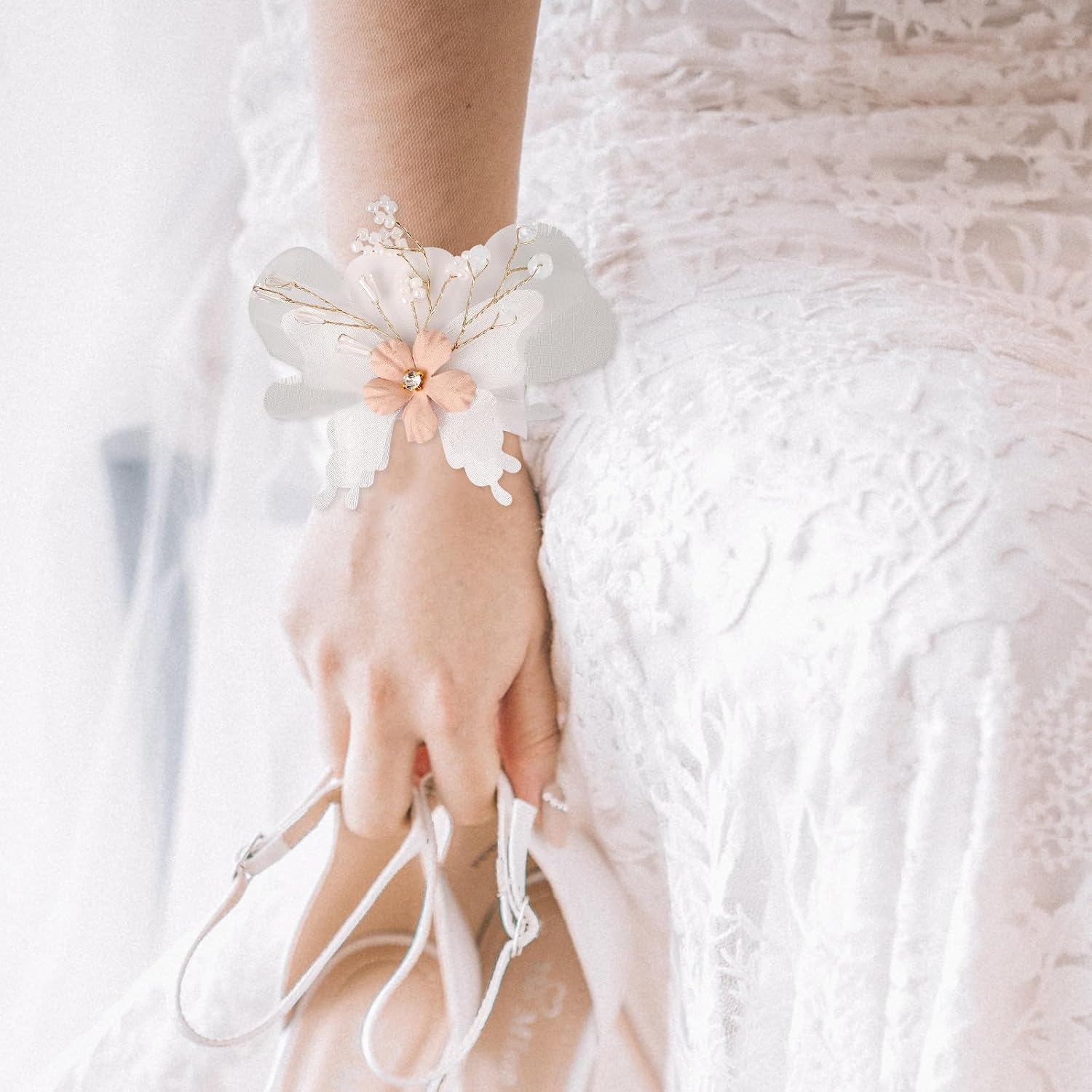 BESPORTBLE Wedding Wrist Flower Corsage Bracelet for Bride Bridesmaids image 5
