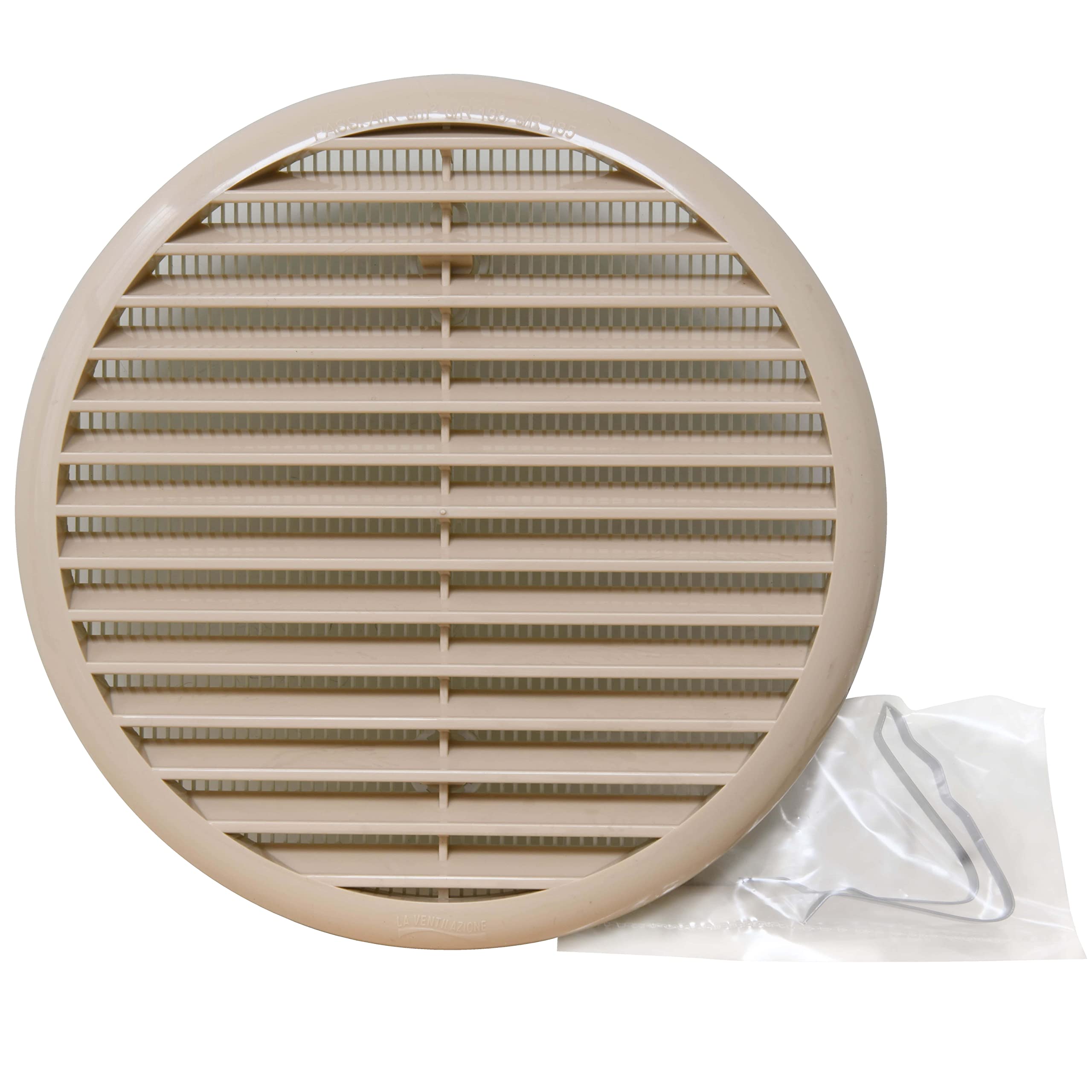 Griglia Ventilazione La Ventilazione 175mm - Con Rete Antinsetto E Molle, Bianco - Foto 7