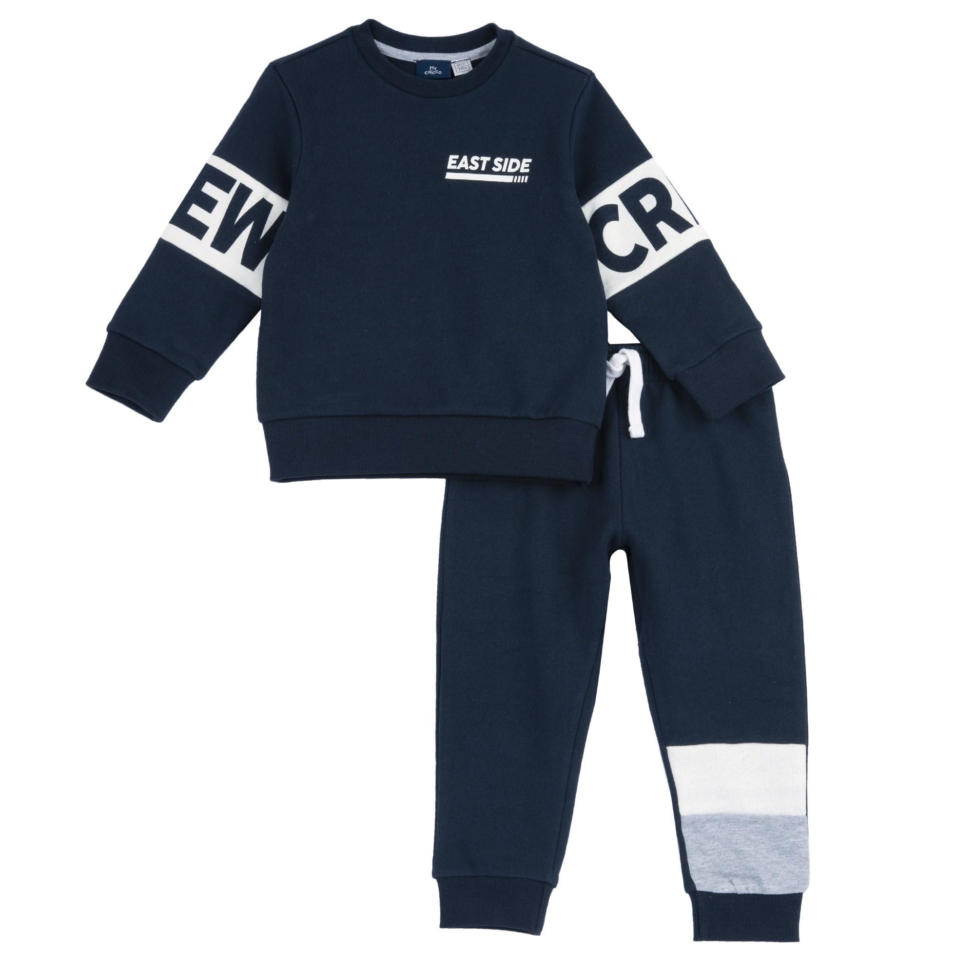 Chicco, Completo tuta due pezzi: felpa e pantaloni, Niños, Azul, 9M, Diseñado en Italia