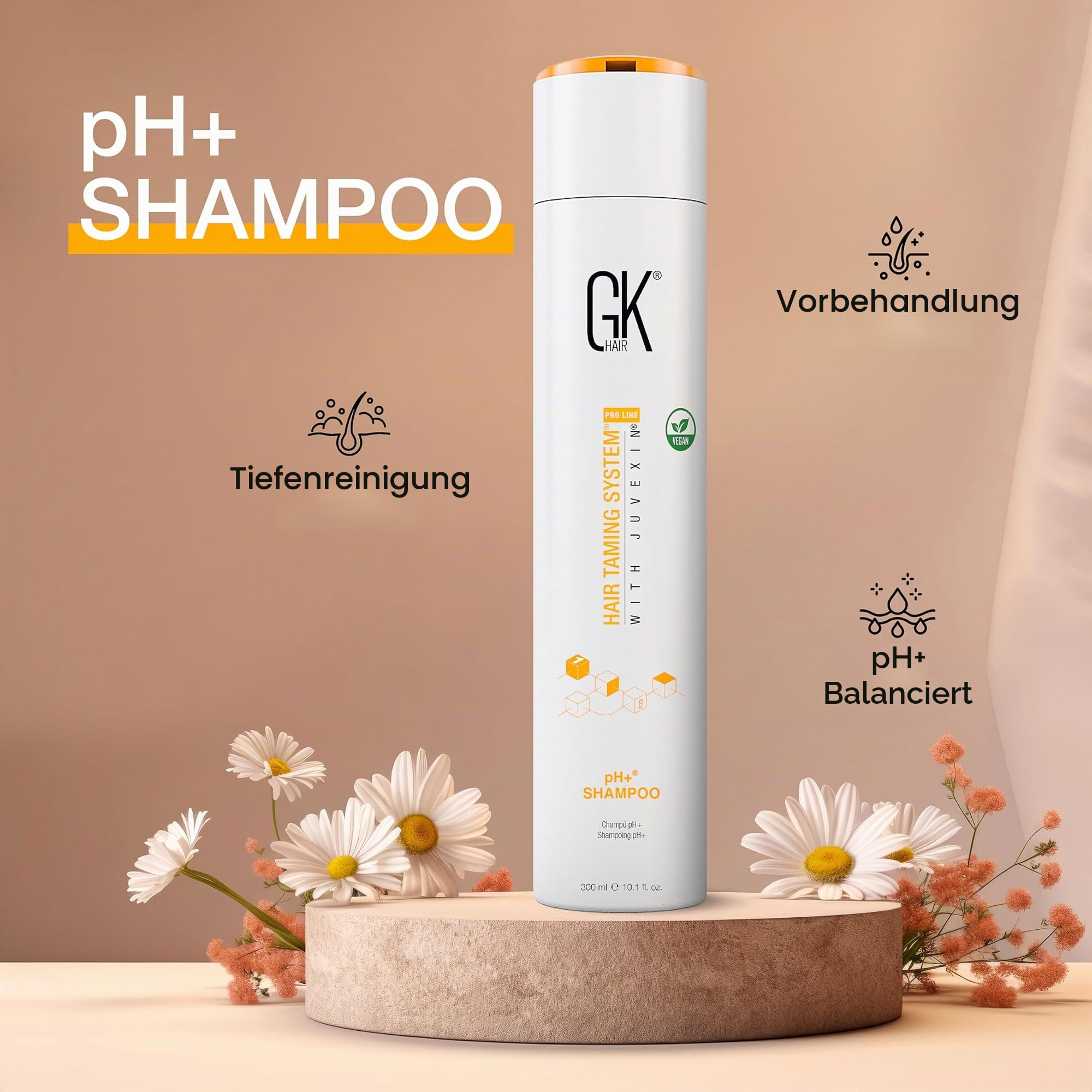 Global Keratin GKhair Feuchtigkeitsshampoo, feuchtigkeitsspendender Conditioner, pH+ Klärendes Shampoo (300ml/ 10,1 fl. oz) und 2 Serum (10ml/ 0,34 fl. oz) Organische Ölextrakte - Von GKhair