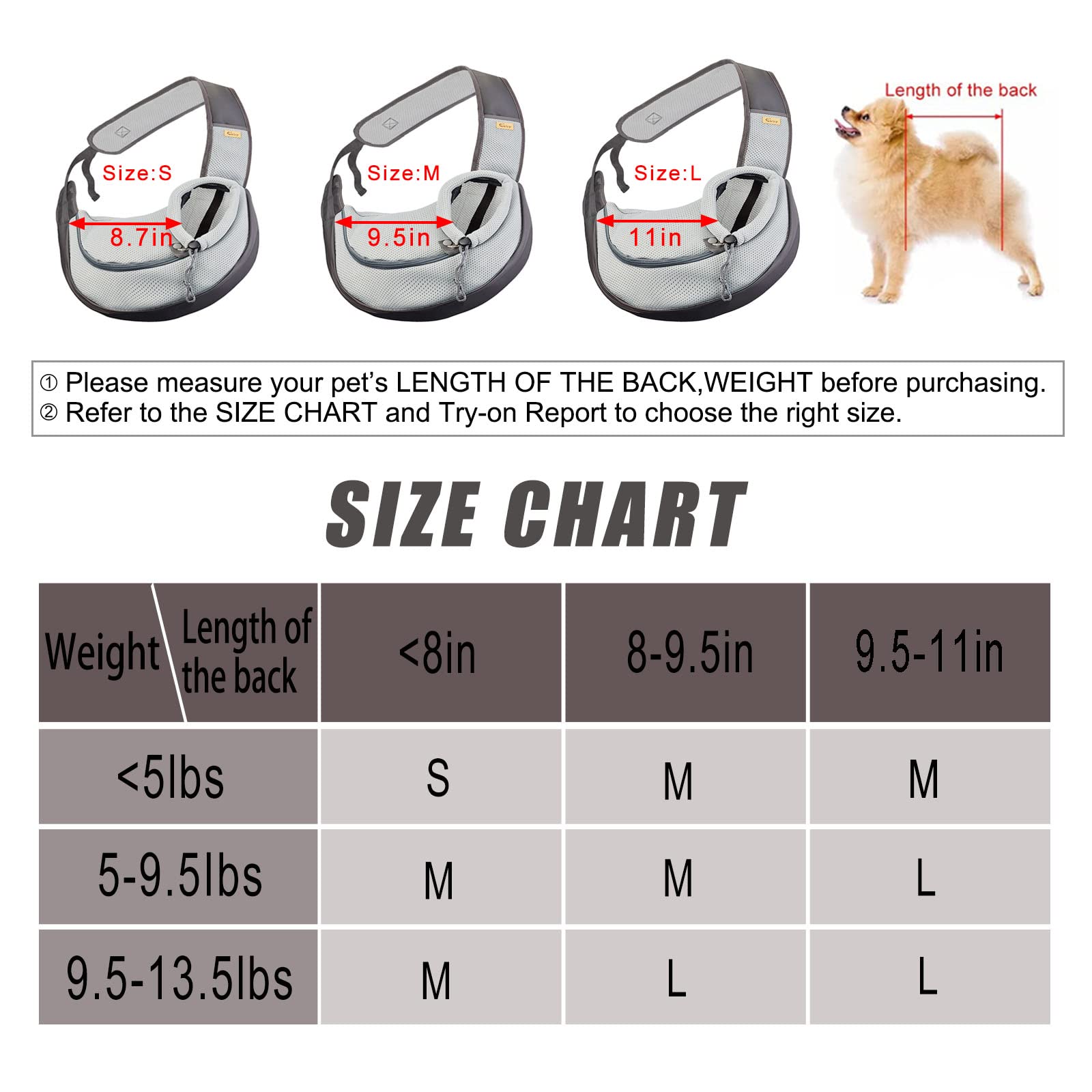 CUBY Pet Sling Carrier for Puppy Dog Dogs Sling Carrier Breathable, Safety Front Pocket Pet Sling Carrier - Image 2