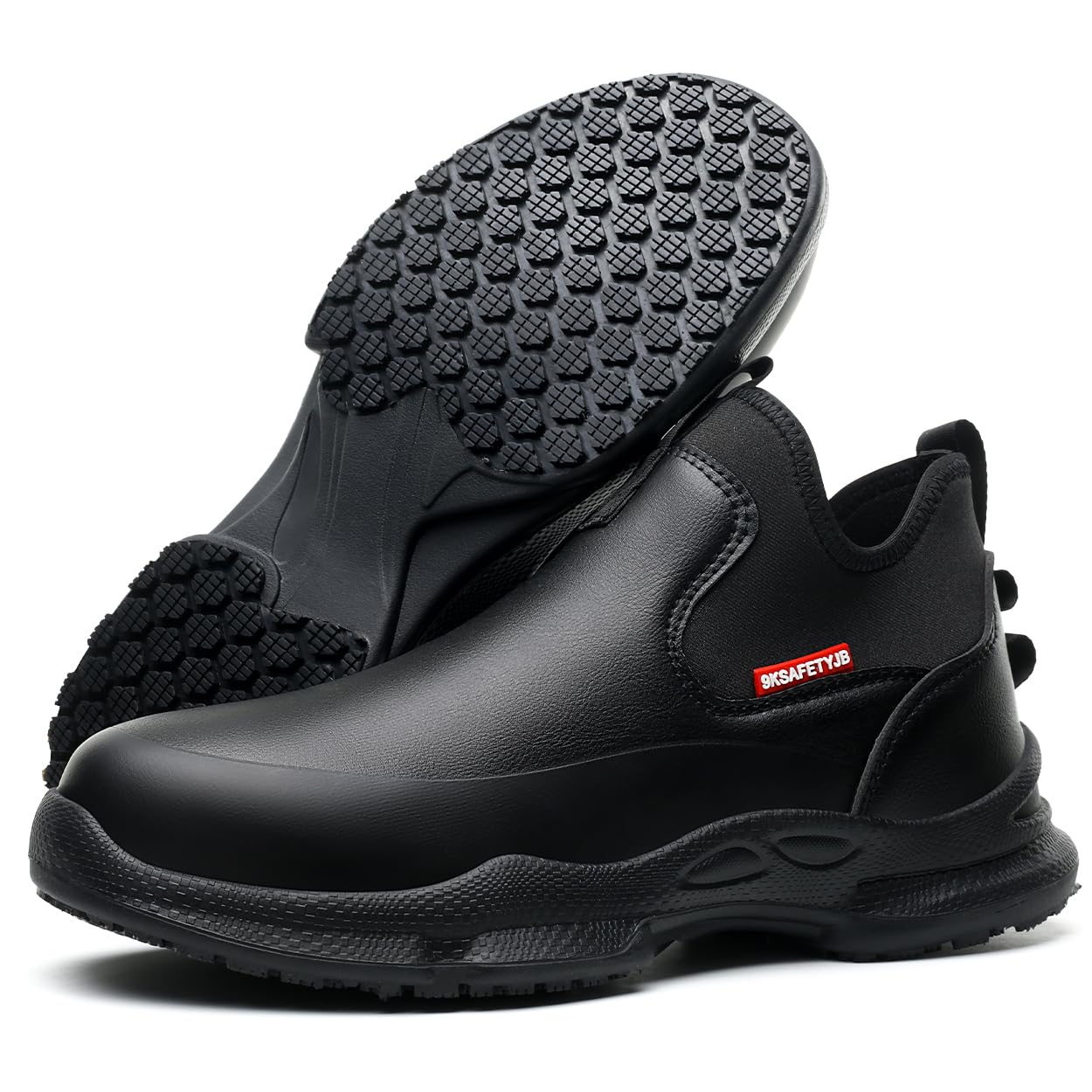 Micoklinlin Chef Shoes Non-Slip Waterproof Oil-Resistant Leather Professional Kitchen Work Safety Shoes for Men & Women