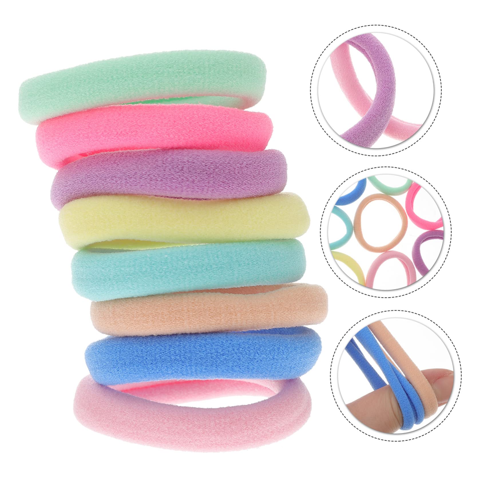 Beavorty 3 Set Di Fasce Elastiche Per Per Ragazze Spesse Elastiche Senza Cuciture Per Per Donne Sfuse Cravatte Per Coda Di Cavallo Scrunchies A Spirale 100 Pezzi * 3