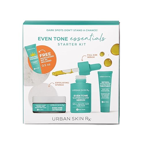 Urban Skin Rx Kit de iniciación Even Tone Essentials El régimen diario incluye 4 productos superiores formulados para limpiar tonificar y proteger