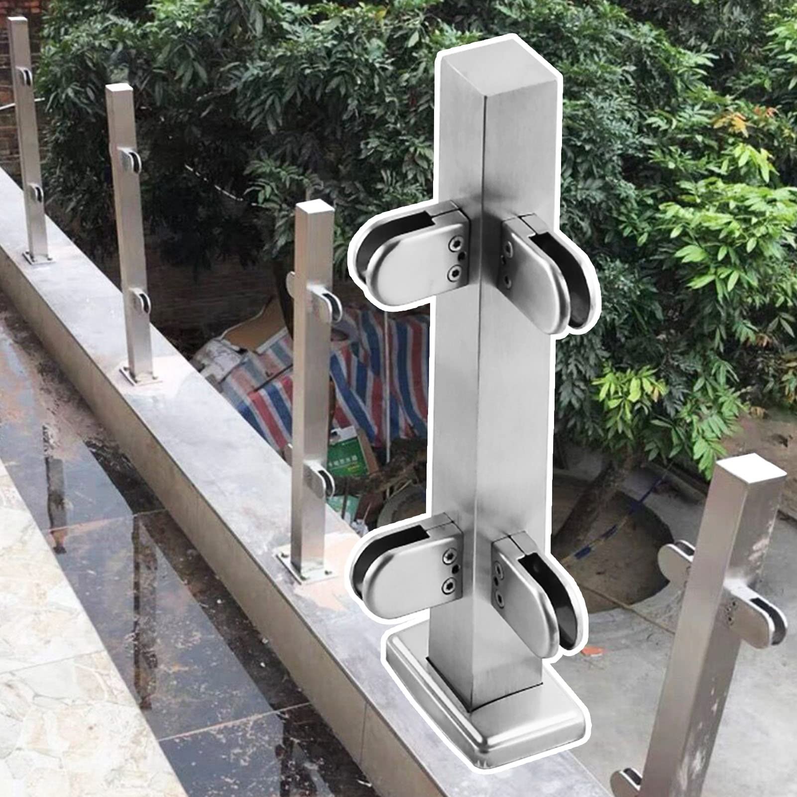 Garde-corps en acier inoxydable anti-corrosion pour remplacer une balustrade usée 90 cm