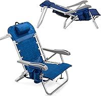 Homevative Backpack Beach Chair: Portable Foldable with 5 Recline Positions, Cooler Pouch, Towel Bar, Cup Holder