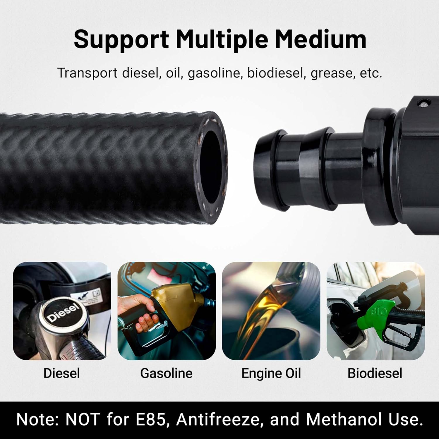 EVIL ENERGY 5/8 Fuel Hose Line Kit, 10AN Push Lock Hose Kit NBR SAE 30R7 10FT