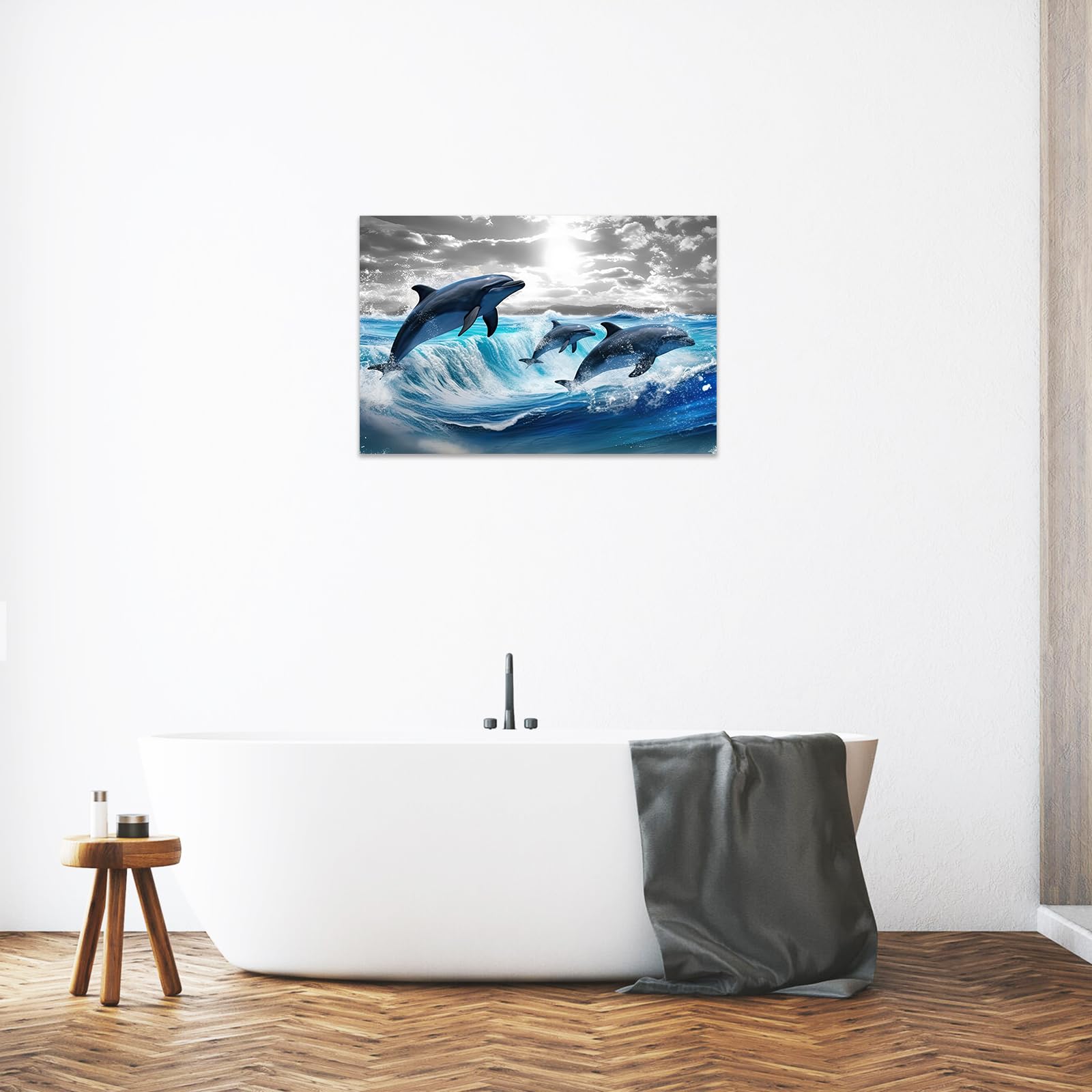 Amazon.com: DOARTDO Dolphins Wall Art Jumping Dolphin Canvas