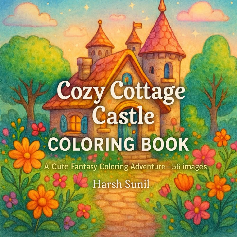 Cozy Cottage Castle Coloring Book: A Cute Fantasy Coloring Adventure - 56 Images