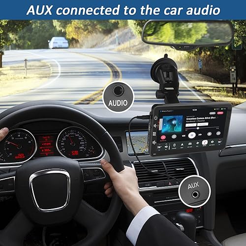 Miniatura 6 de Pantalla Carplay inalámbrica para coche estéreo portátil para automóvil con Car Play y Android Auto - Pantalla táctil de 7 pulgadas portátil Caplay