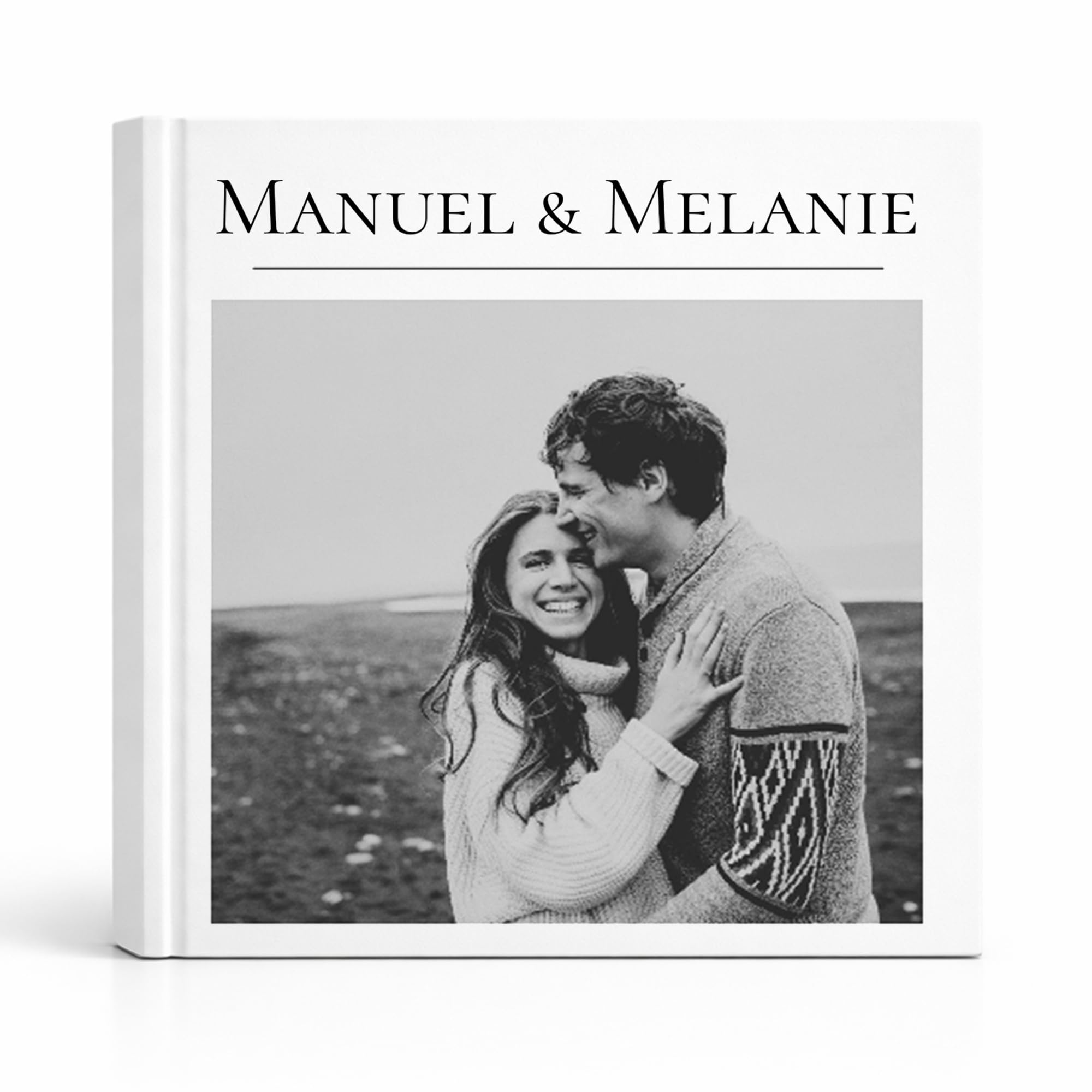 Gästebuch Hochzeit personalisiert mit Foto – Hochzeitsbuch Hardcover mit Linien – Erinnerungsbuch für Gäste – Gästebuch zur Hochzeit (100 Seiten/50 Blatt)