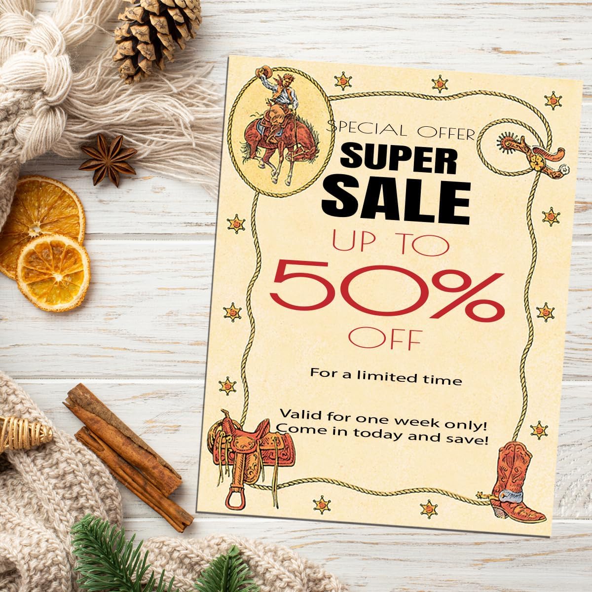 PaperDirect Rustic Cowboy Border Papers, 8.5" x 11" Western Stationery for Cards, Invitations, Flyers, Letters, Newsletters, Scrapbooks, and School or Business Use, 25 Sheets image 5