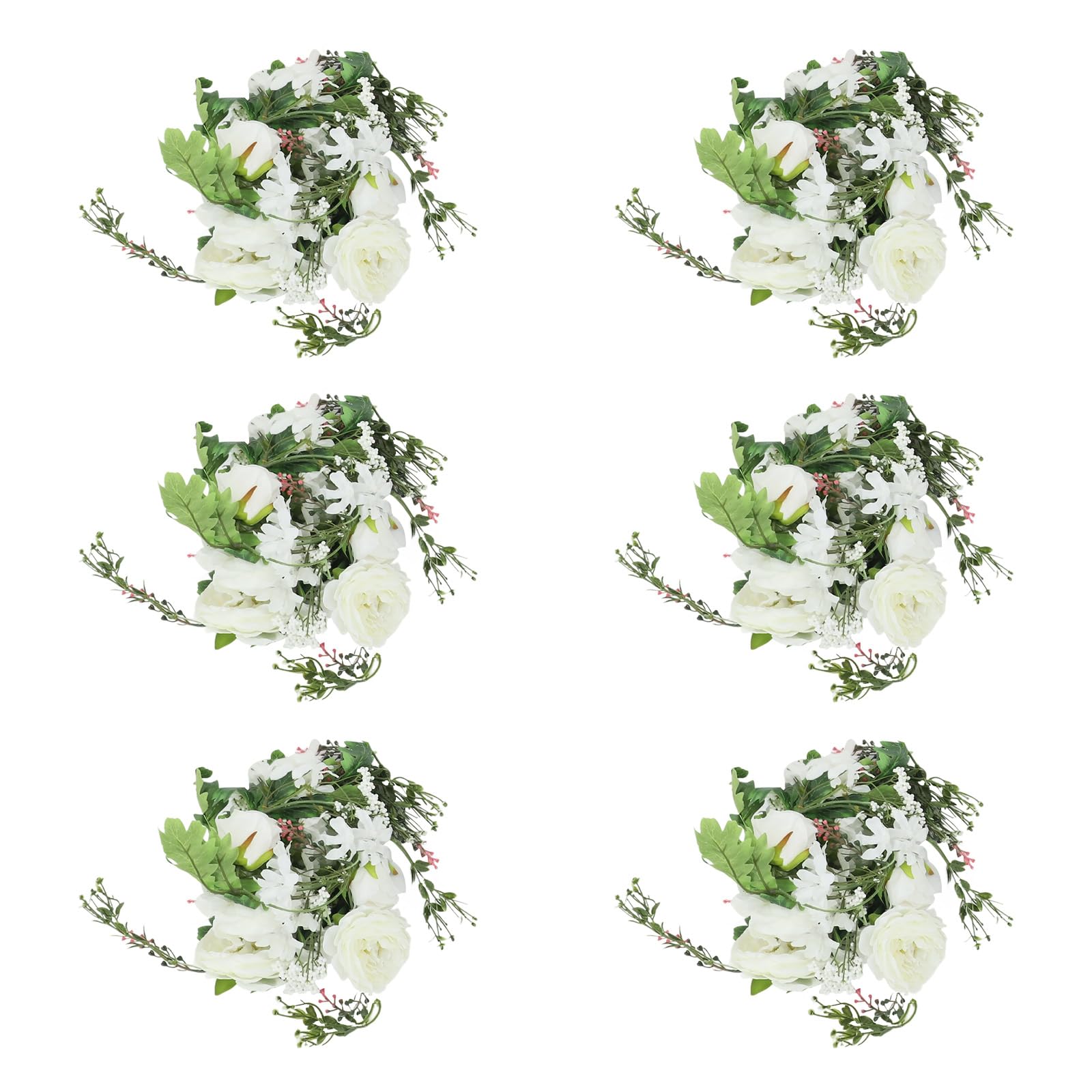 6 Stück Pfingstrosen Girlande, Künstliche Blumengirlande aus Seidenstuch, Deko Blumen Künstlich, Rosengirlande für Bogen, Zeremonien, Hochzeit, Heimdekoration, 180cm (Weiß)