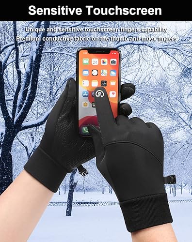 Miniatura 2 de Guantes de invierno para hombres y mujeres, para pantalla táctil, cálidos e impermeables, para correr, ciclismo y conducción