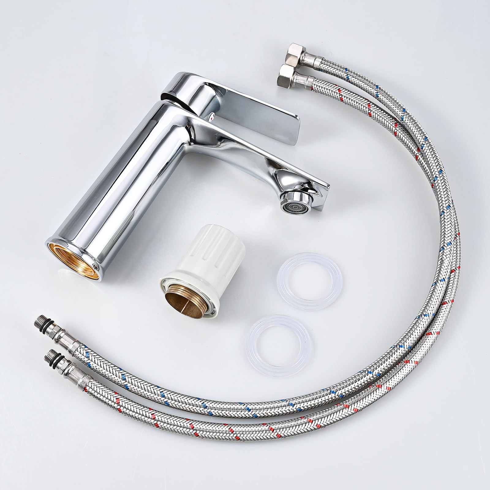 Cieex Grifo Lavabo Cromado Grifo de Baño Grifo Monomando de Lavabo Duradero Fácil Instalación