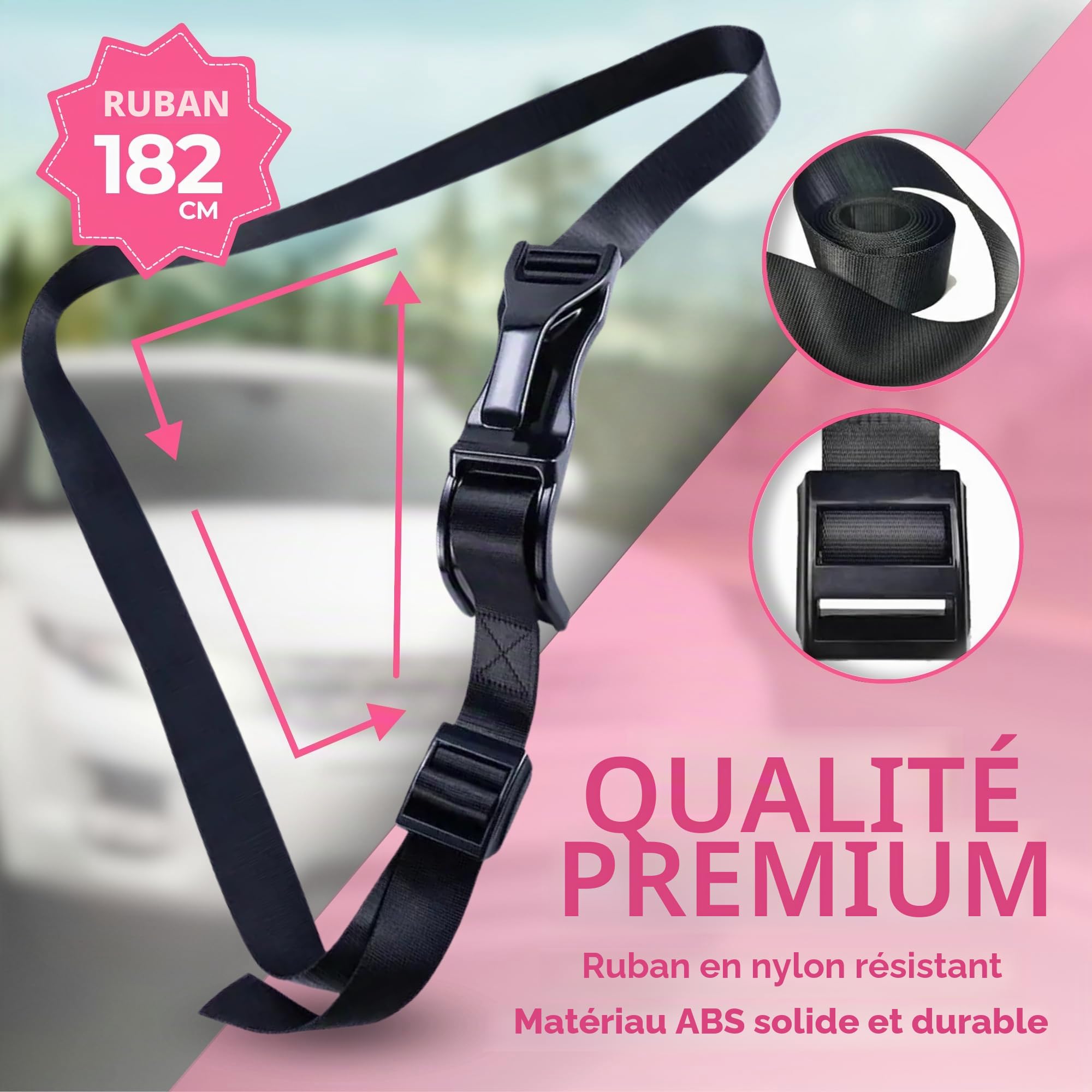 Ceinture Voiture Femme Enceinte Homologuée, Ceinture Grossesse, Ceinture Sécurité Femme Enceinte, Ceinture Grossesse Voiture, Réduction de la Pression Abdominale, Protection Maman Bébé, Universelle