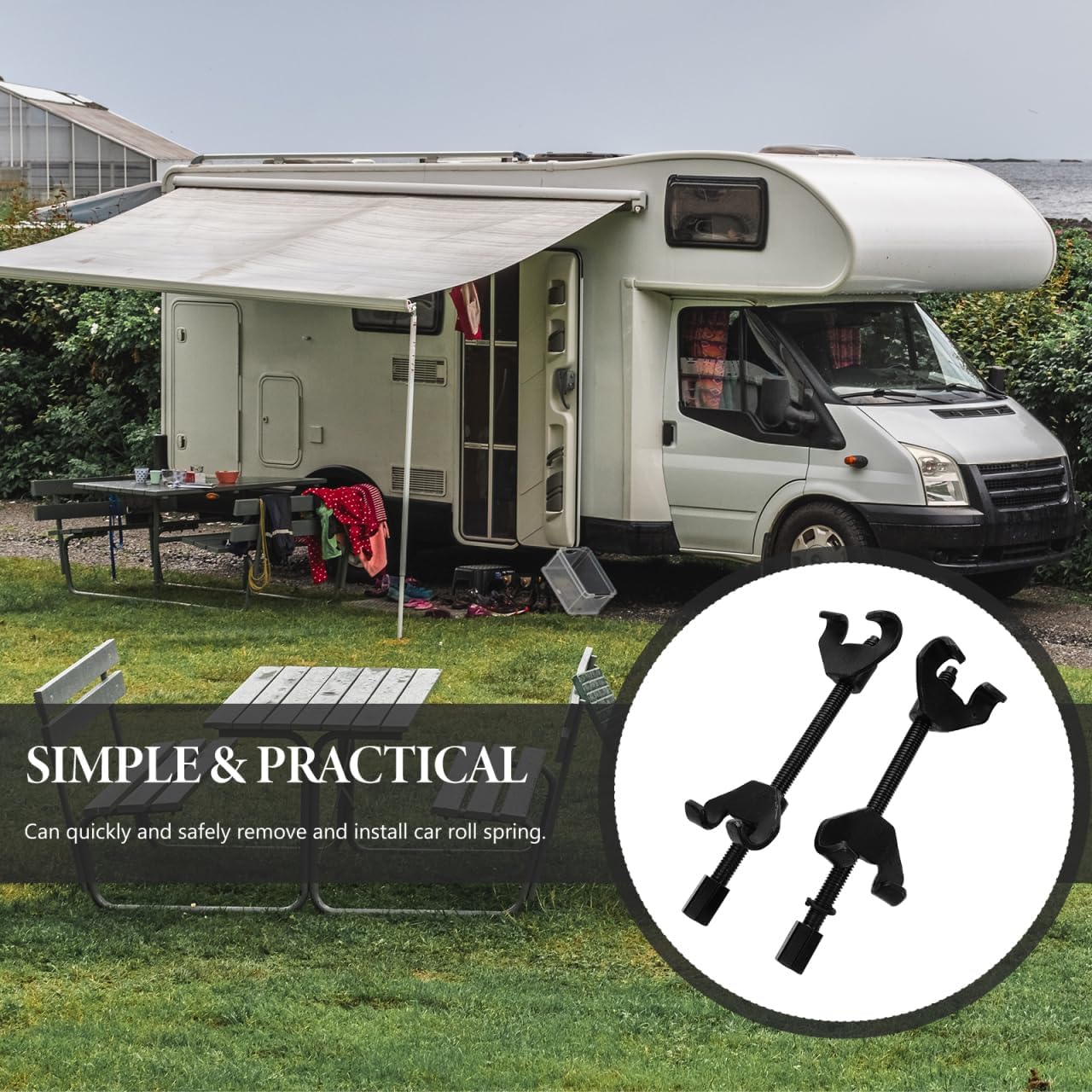 2pcs Heavy Duty Coil Spring Compressor Tool for Quick and Automotive Spring Installation and Removal Compact Design for Easy Storage and Transport High-strength Construction