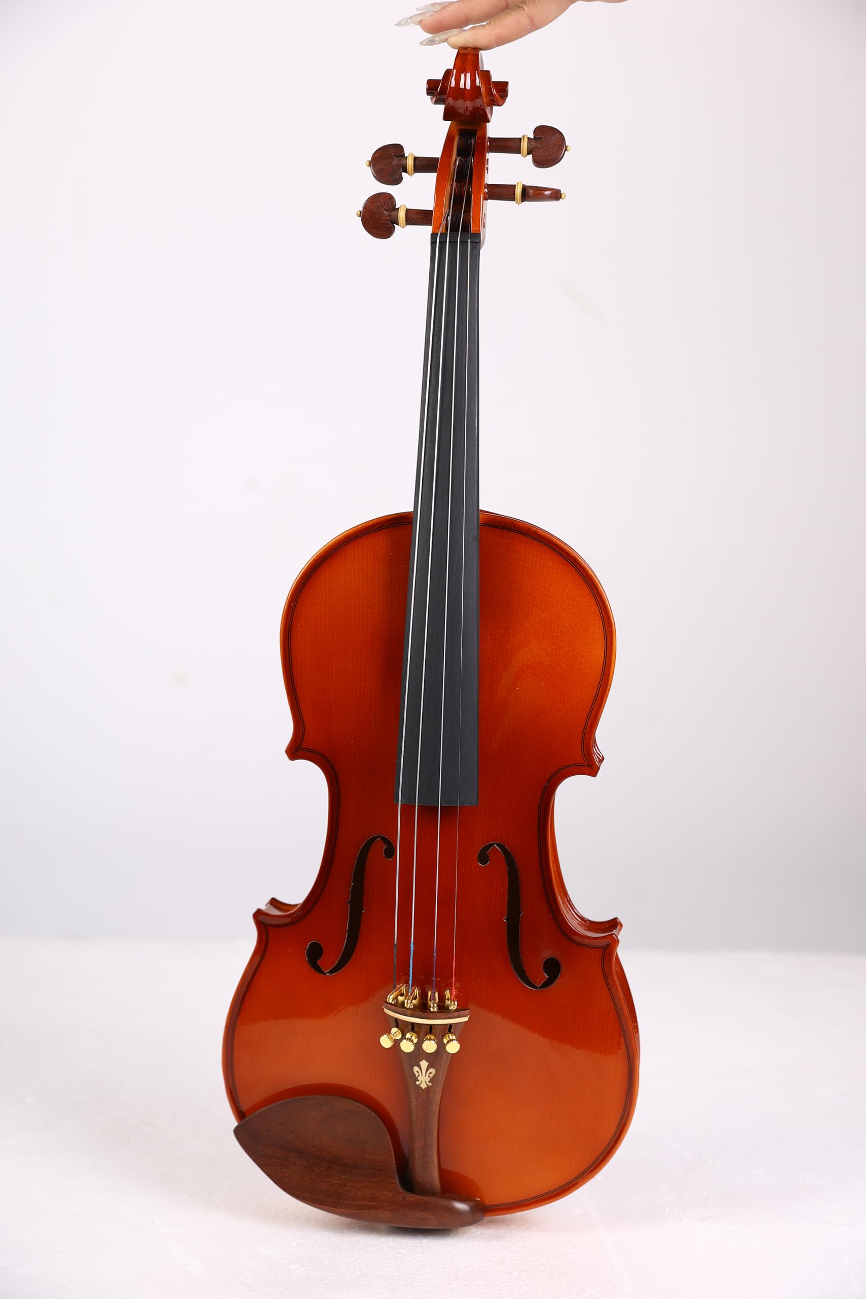Professional-Grade 4/4 Full Size Violin Complete Set | Premium Ebony Fittings | Ideal for Music Students & Serious Adult Players (Natural, 4/4)