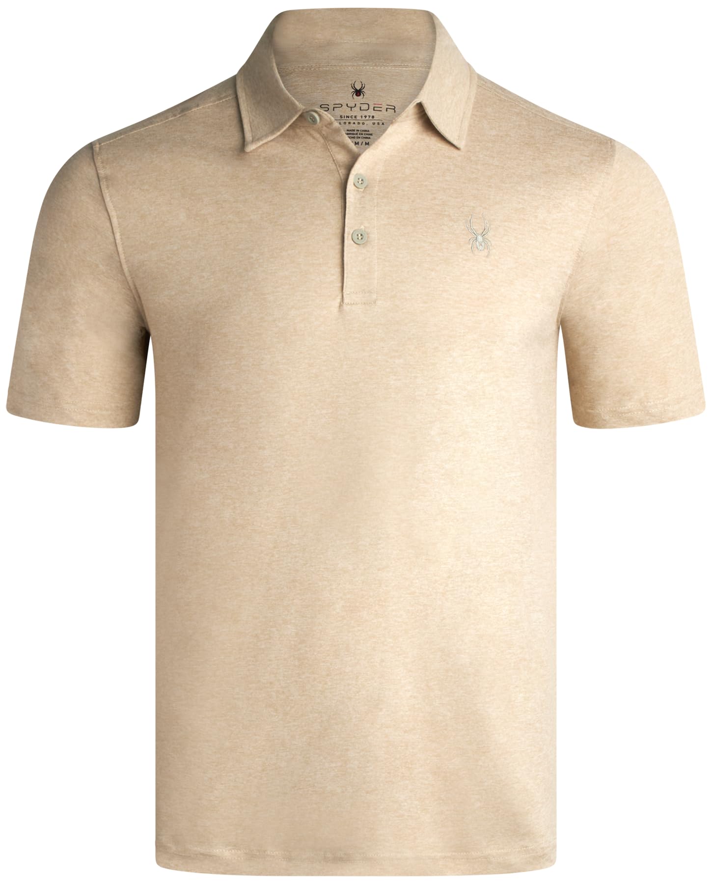 Spyder Mens Golf Polo Shirt - Moisture Wicking Soft Short Mens Polo Shirts Short Sleeve Athletic Fit Collared Golf Shirts