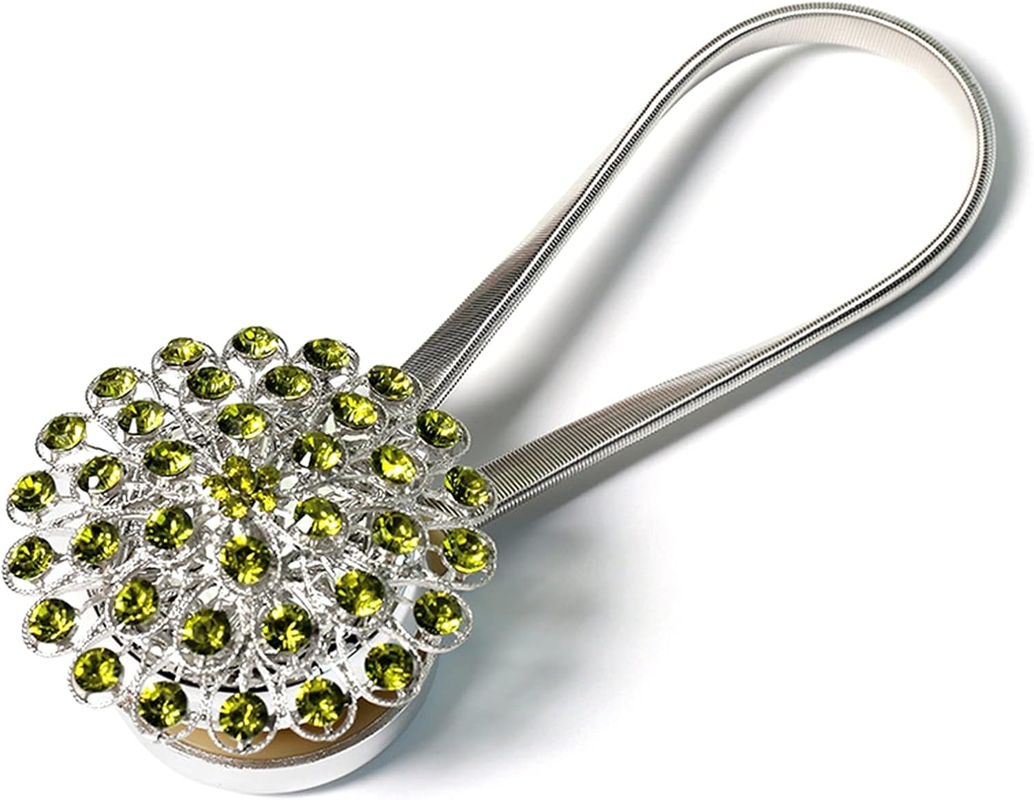 Magnetic Curtain Buckle Tiebacks Crystal Tie Backs Buckle Clips Hook Holdbacks for Home Office Decoration,Emerald Green