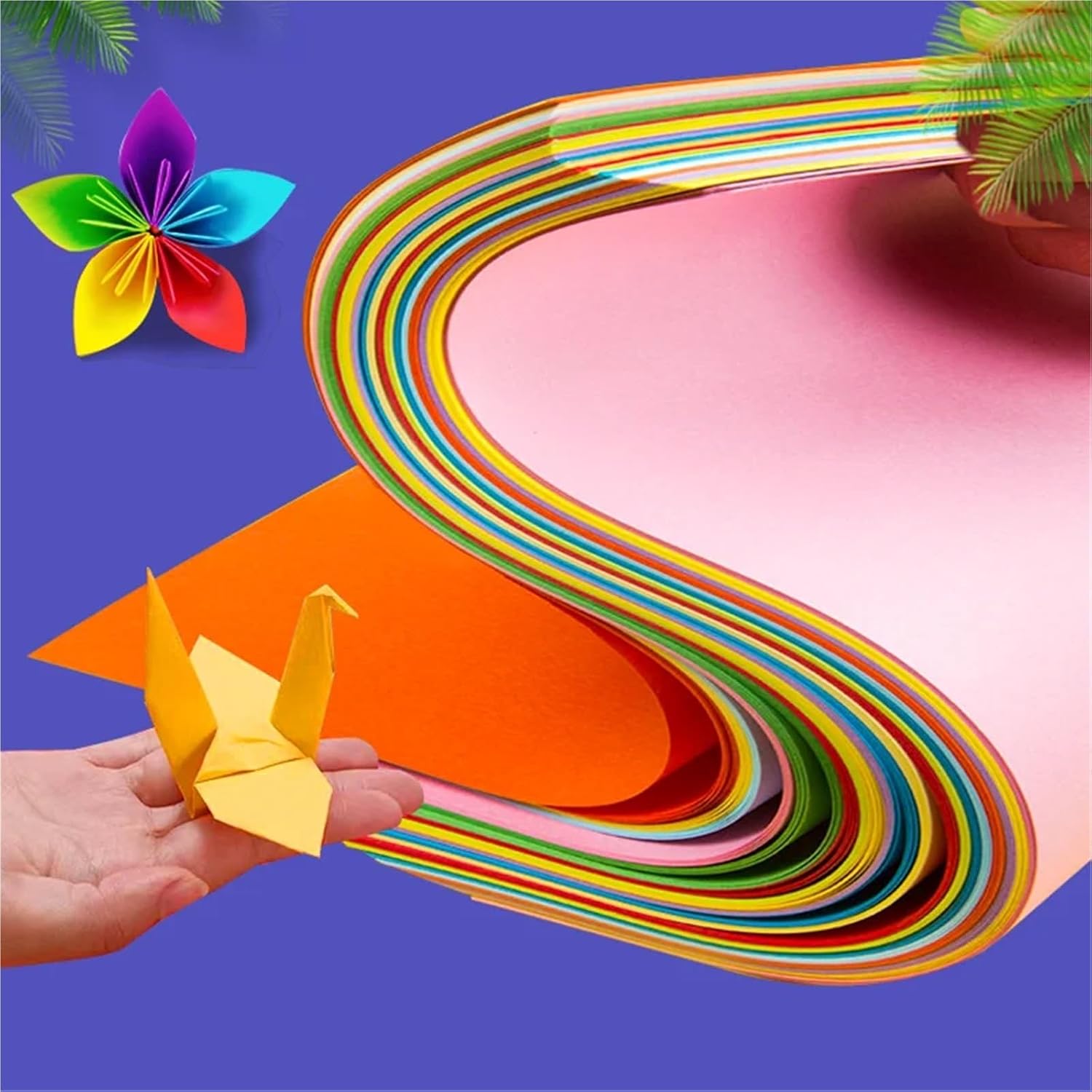 Durable 200Pcs A4 Origami Paper Mixed Set DIY Supplies Colorful Handmade Paper Children's Creative Paper Cutting Handmad Material