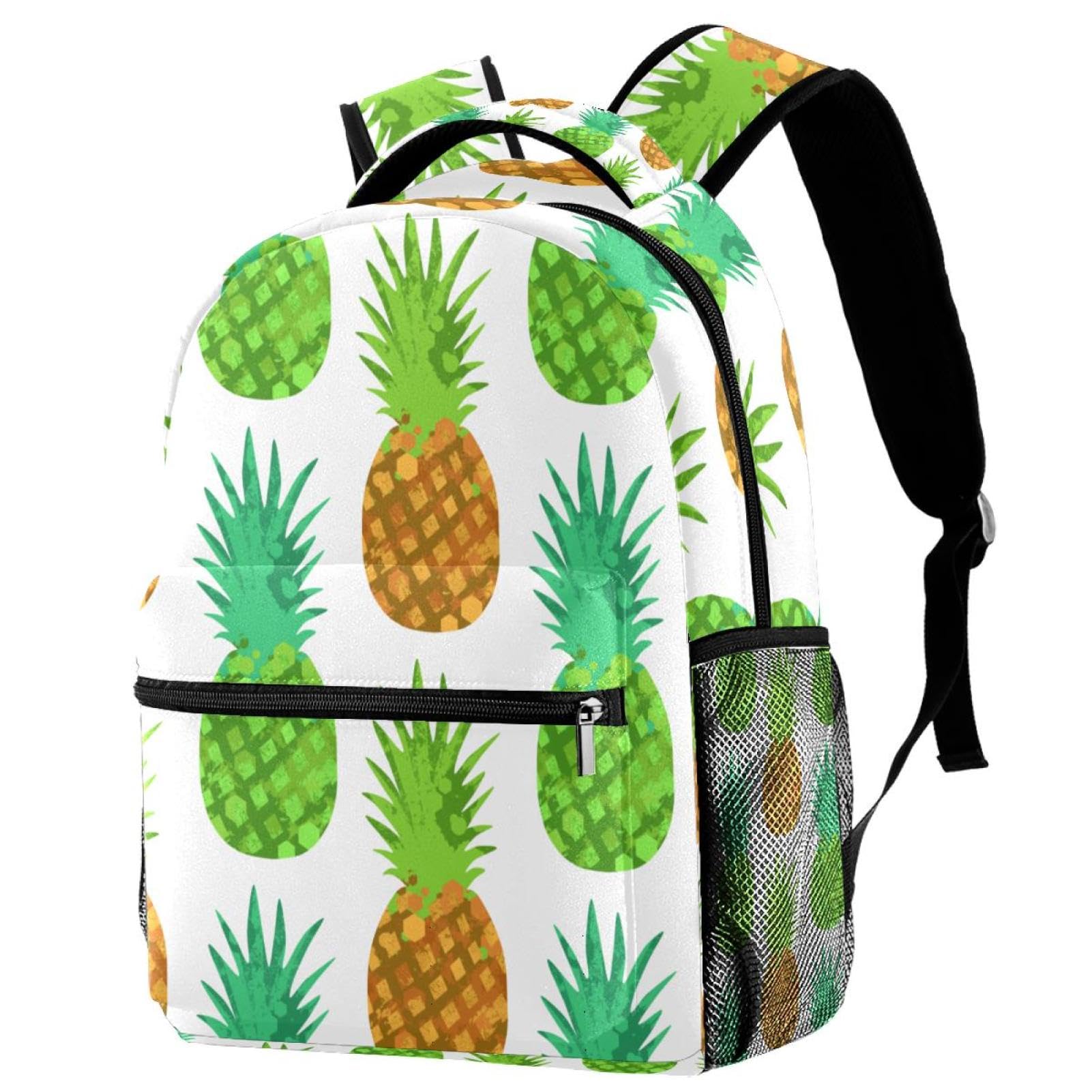 Sac à dos d'école ananas multicolore léger avec bretelles douces - 7
