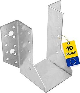 DMX Balkenschuhe - 10er Set für Holzbalken - Balkenbreite von 70 mm - 70x125x75x2,0 mm - Balkenschuh - Balkenverbinder - Holzverbinder - Balkenträger - Metallwinkel - verzinktes Blech