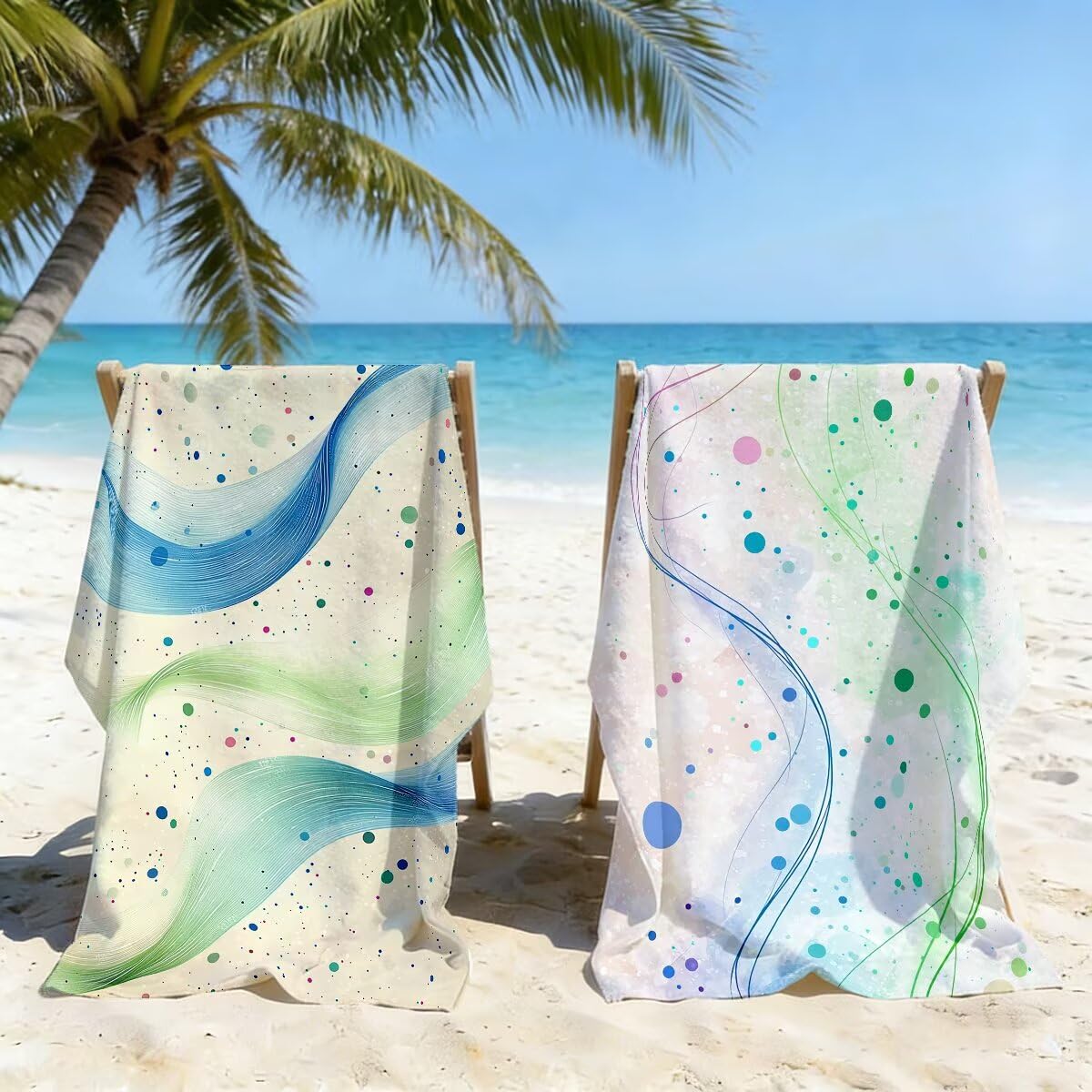 Ręcznik plażowy 90 x 180 cm, ręcznik gimnastyczny z mikrofibry szybkoschnący zestaw 2 ręczników plażowych, lekki kompaktowy ręcznik z mikrofibry duży do podróży, prezent dla mężczyzn i kobiet
