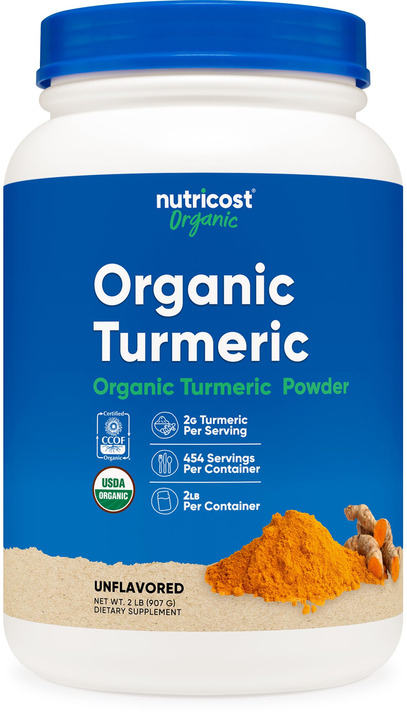 Nutricost Organic Turmeric Root Powder 2 LB, Certified USDA Organic