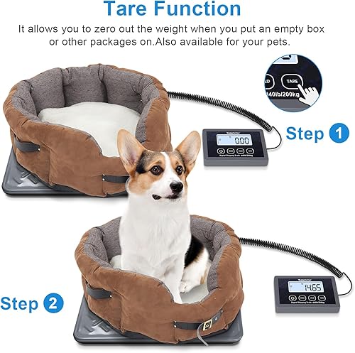 Miniatura 5 de THINKSCALE Báscula de envío, báscula postal digital resistente de 440 libras, plataforma de acero fuerte, escala de franqueo con pantalla de