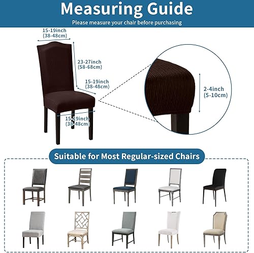 Miniatura 158 de Juego de 6 fundas elásticas para sillas de comedor, extraíbles y lavables, para sillas de comedor, hotel, ceremonia