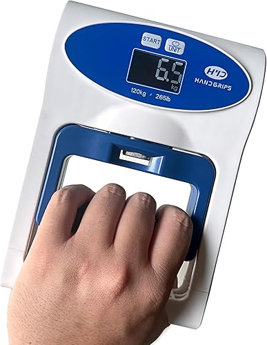Grip Strength Dynamometer Pro - Probador y entrenador digital de agarre de mano, sensor de alta precisión de 265 libras264.6 lbs, fitness en casa,