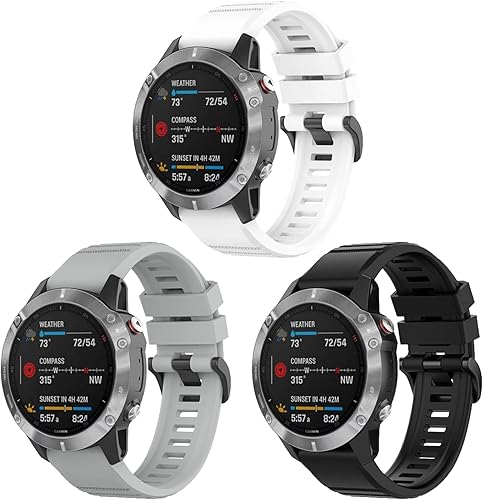 Paquete de 3 correas compatibles con Garmin EPIX Gen2Fenix 7Fenix 6Fenix 5Approach S62Quatix5Forerunner935COROS VERTIXInstinct, repuesto de textura