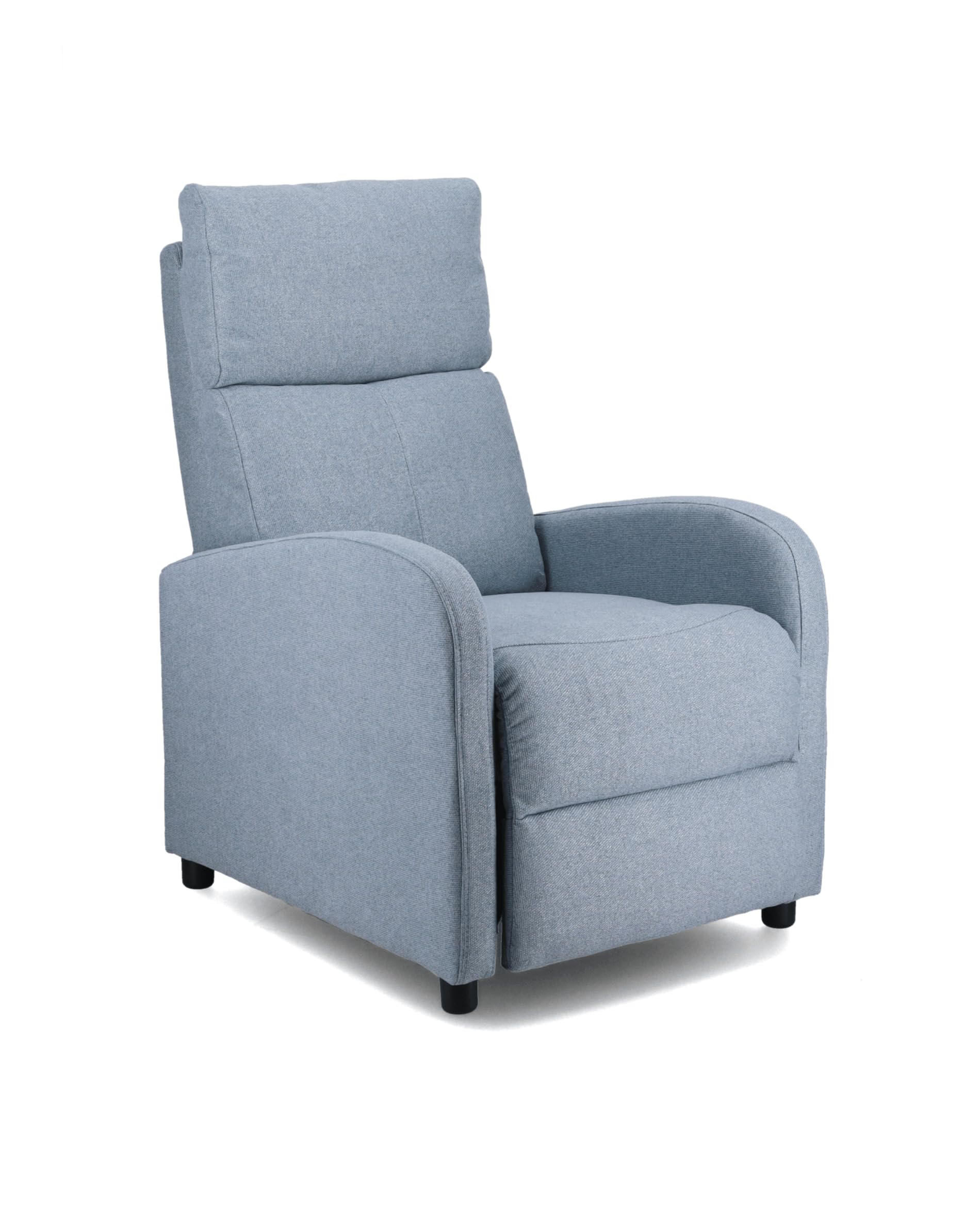 Sillón Relax Nexus Sofá Individual – Butaca Reclinable Manual por Empuje – Tapizado Chenilla Antimanchas – Compacto y Ergonómico – 67x88x100 cm – Color Gris