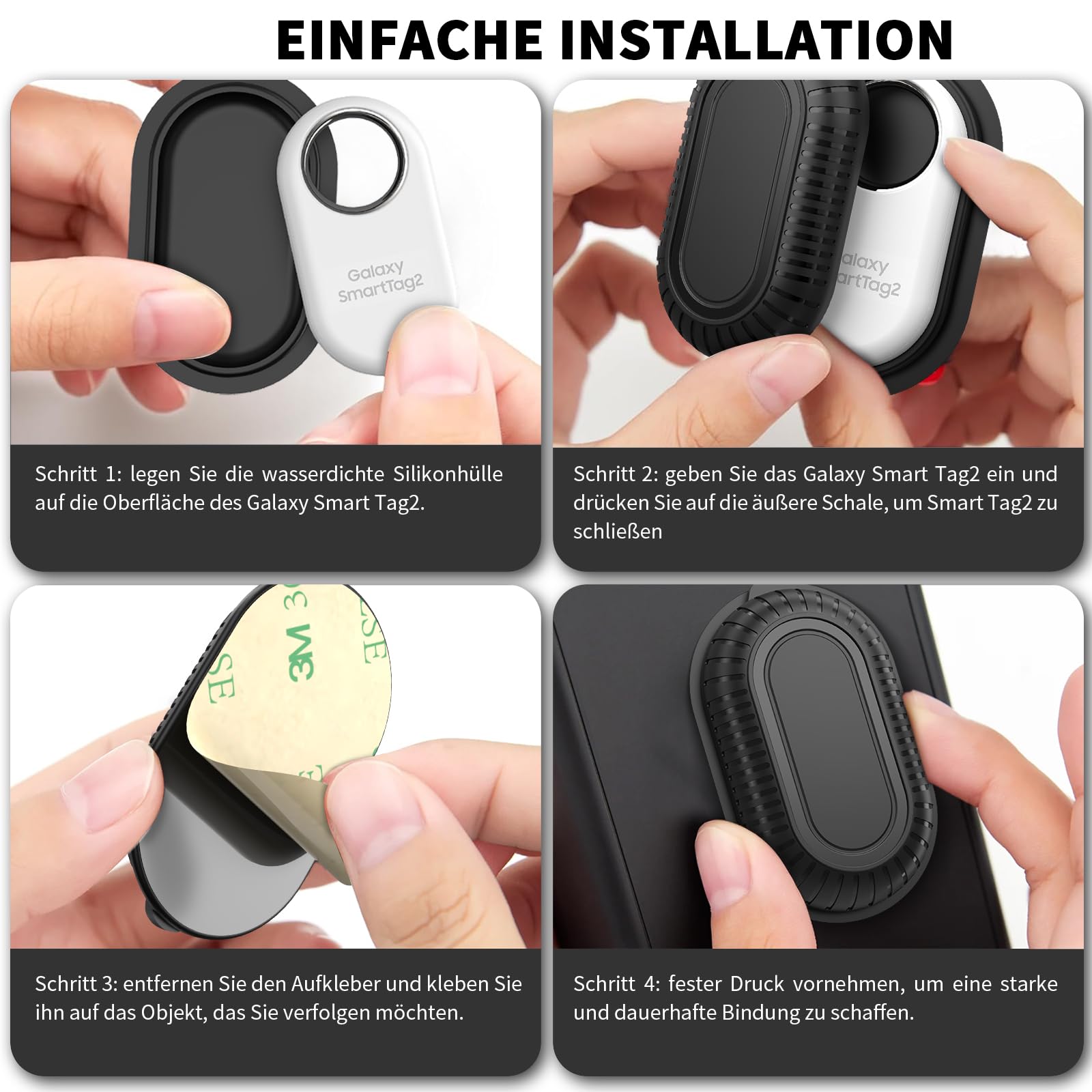 2x Galaxy SmartTag2 Hüllen - Wasserdicht Mit Sicherheitsschloss