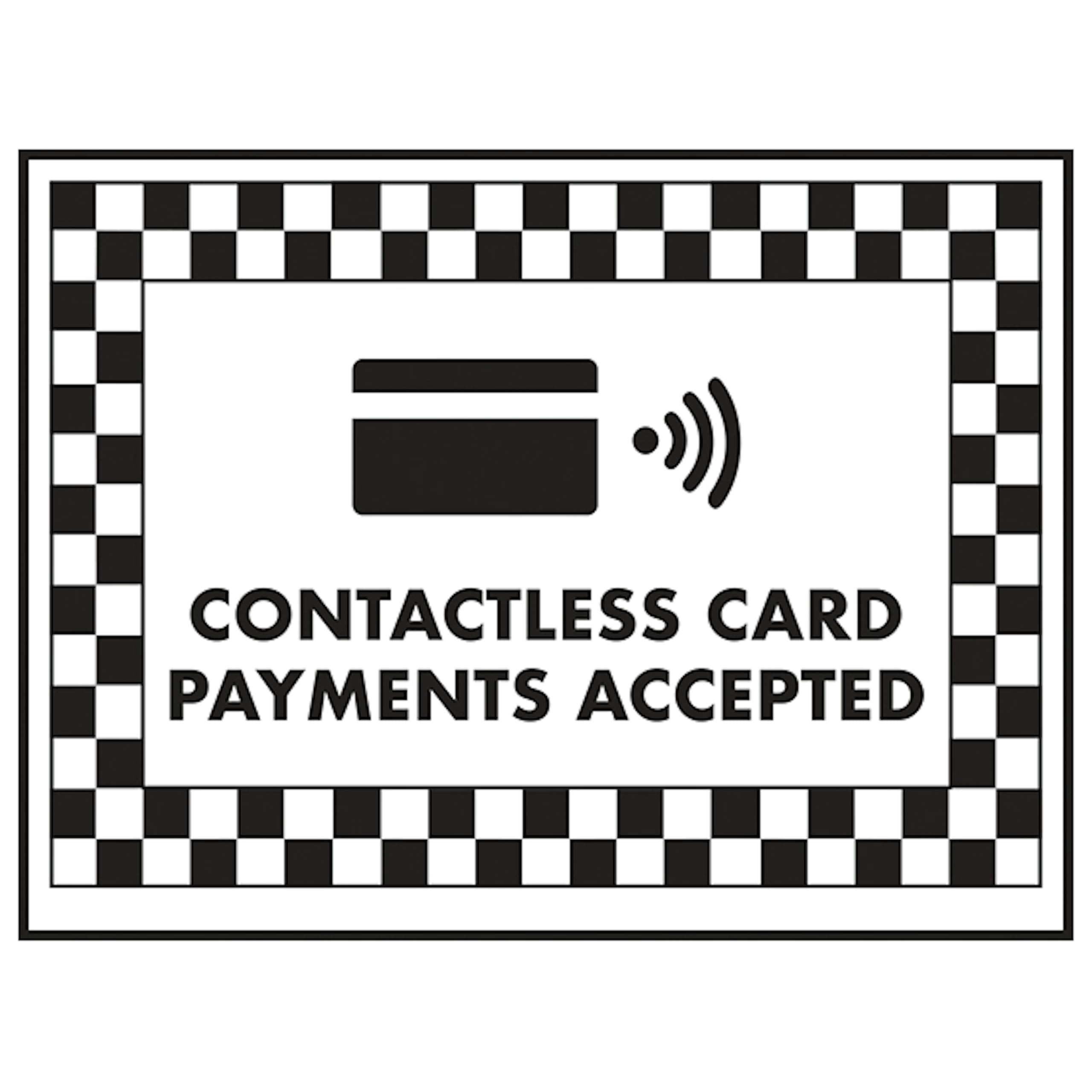 V Safety Contactless Card Payments Accepted 300 x 200 mm - 2mm Rigid Plastic Safety Sign