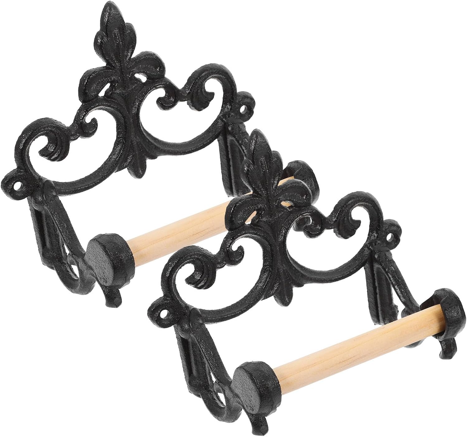 Vintage Iron Wall Mounted Toilet Paper Holder Rack, Rustic Farmhouse Bathroom Tissue Roll Shelf, 2pcs Wall Tissue Storage for Toilet and Washroom