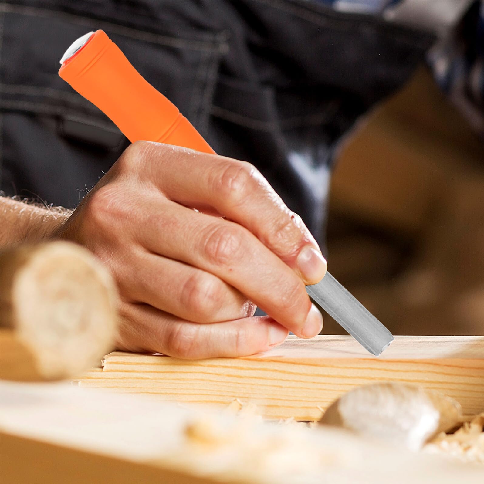 Ensemble de 4 Ciseaux à Sculpter le Bois en Acier, Spatule Plate