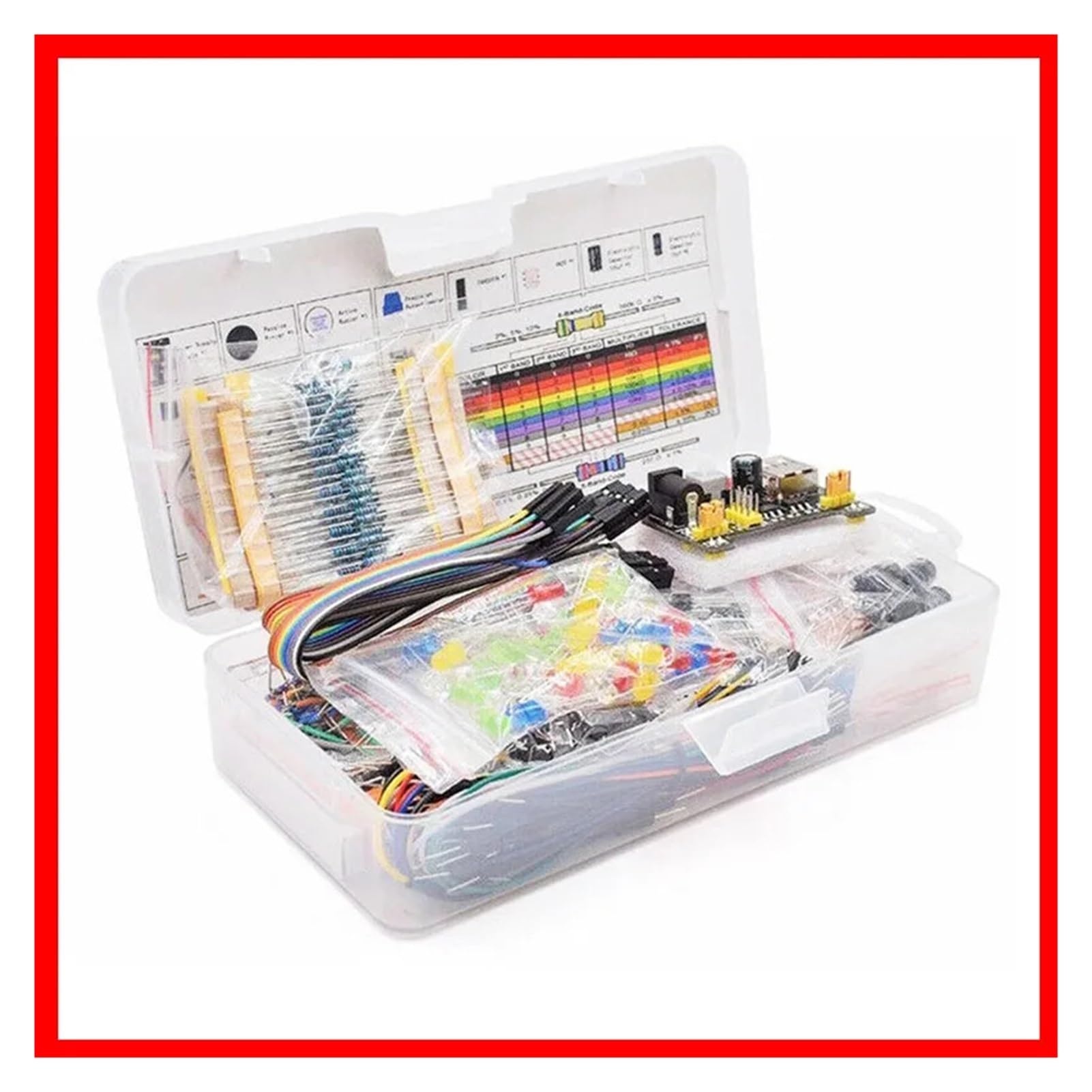 Starter kit breadboard da 830 punti, resistori/LED/condensatori for UNO